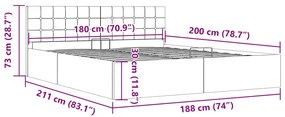 Cama Hidráulica Karen com Arrumação - 180x200cm - Em Tecido Cinza-Acas