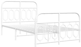 Estrutura de cama com cabeceira e pés 120x200 cm metal branco