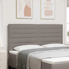 vidaXL Cabeceira LED Design de Linhas Taupe 90 cm Tecido