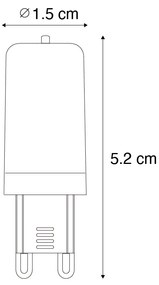 Conjunto de 5 lâmpadas LED G9 reguláveis 3W 280 lm 2700K