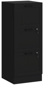 Bloco de Gavetas para Escritório com 3 Gavetas para Escritório com Fechaduras Gavetas Suspensas para A4 40x40x101 cm Preto