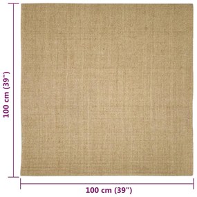 Tapete de sisal para poste arranhador 100x100 cm