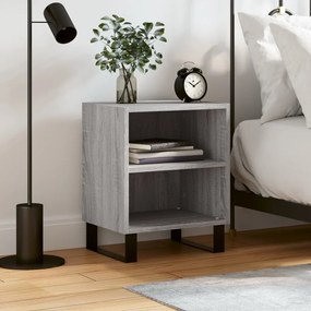 vidaXL Mesa de cabeceira 40x30x50 cm derivados de madeira cinza sonoma