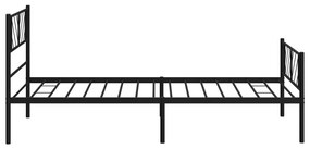 Estrutura de cama com cabeceira e pés 100x190 cm metal preto