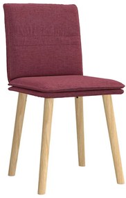 Cadeiras de jantar 2 pcs tecido vermelho tinto