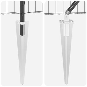 Cerca Euro com 7 Postes de Espeto 1.2x10 m Aço Galvanizado Cinza