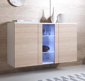 Aparador Suspenso "Lukis" com Luz LED - 120x70x40 cm - Carvalho Sonoma