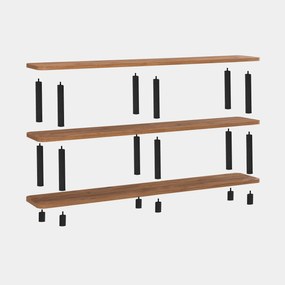 Estante Raca – Preto e Pinho Atlântico – 150x74,9x35 cm