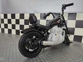 Mota para crianças Chopper 24V Assento em pele, rodas borracha, Luzes Preta