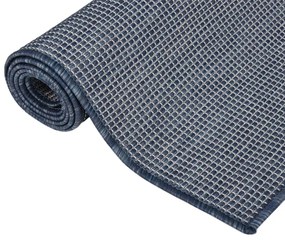 Tapete de tecido plano para exterior 160x230 cm azul