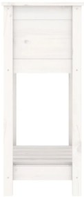 Vaso/floreira com prateleira 54x34,5x81 cm pinho maciço branco