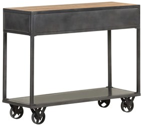 Mesa consola 90x35x74 cm madeira recuperada maciça