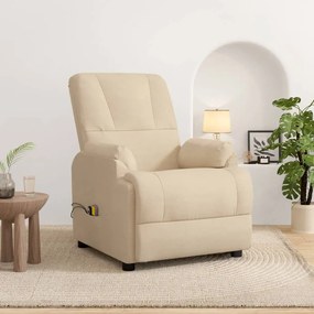 vidaXL Poltrona de massagens elétrica couro artificial cor creme