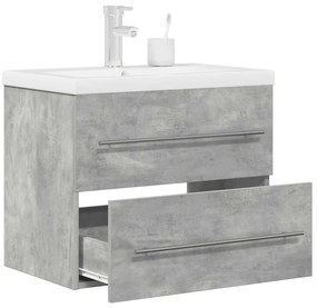 vidaXL 2 pcs conj. móveis casa banho derivados madeira cinza cimento