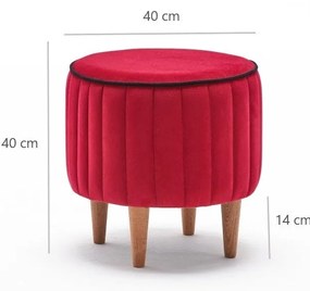Pouffe Lindy – Vermelho – 40 cm x 40 cm x 40 cm