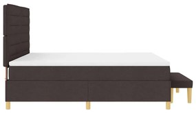 Cama Box com Colchão e Banco vidaXL Marrom Escuro 180x200 cm Tecido
