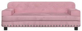 Cama para cães 90x53x30 cm veludo rosa