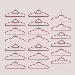 Pack De 20 Cabides Em Veludo Palou Terracotta Mousse - Sklum