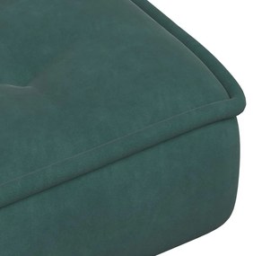 Cadeira de descanso com banco veludo verde-escuro