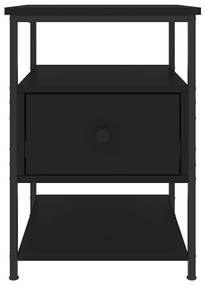 Mesas de cabeceira 2pcs 40x42x56 cm derivados de madeira preto