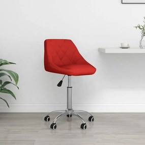 vidaXL Cadeira de escritório giratória couro artificial vermelho tinto