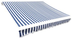 vidaXL Lona para toldo azul e branco 450x300 cm