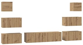 Conjunto de móvel de TV 8 pcs carvalho artisiano