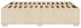 Estrutura de cama sem colchão 140x190 cm tecido cor creme