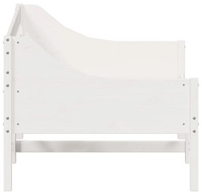 Sofá-cama 90x190 cm madeira de pinho maciça branco