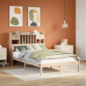 Cama com estante sem colchão 135x190 cm pinho maciço