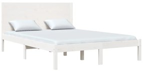 Estrutura de cama 120x200 cm pinho maciço branco