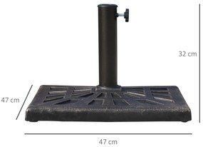 Base para Chapéu de Sol Peso 15 kg Base de Chapéu de Sol de Resina par