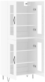 Armário alto 69,5x34x180 cm madeira processada branco brilhante