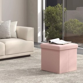 Banco com espaço de arrumação 30 x 30 x 30 cm rosa