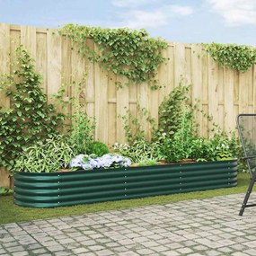 Cama Elevada para o Jardim vidaXL Verde 320x80x44 cm em Aço Galvanizado