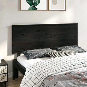 vidaXL Cabeceira de cama 164x6x82,5 cm pinho maciço preto