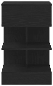 Criado-mudo vidaXL Preto Carvalho 40x35x65 cm Madeira engenharia
