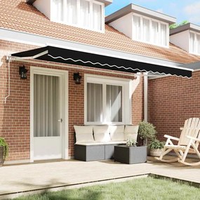 Toldo Retrátil Manual Preto 400x200 cm