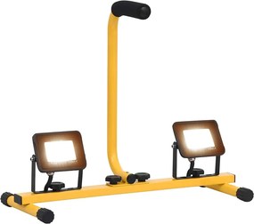 vidaXL Projetor c/ iluminação LED e pega 2x10 W branco quente