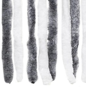 Cortina anti-insetos 56x200 cm chenille cinzento e branco