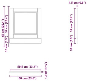 Painel máquina lavar louça Porto carvalho sonoma 60x1,5x67 cm