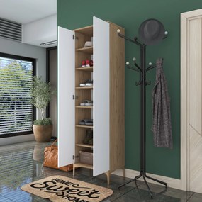 Hall Stand EA116 – Walnut White – 60x198,6x37,5 cm