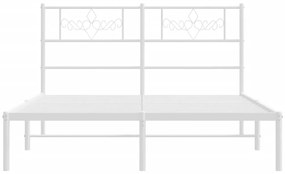 Estrutura de cama com cabeceira 140x200 cm metal branco