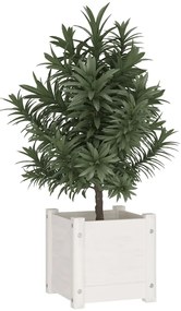 Vaso/floreira de jardim 31x31x31 cm pinho maciço branco