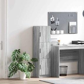 vidaXL Highboard Sonoma cinzento 31,5 x 32 x 124 cm Madeira processada