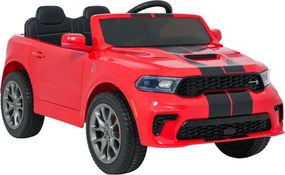 Carro elétrico para Crianças 2 a 5 anos, 12V Dodge Durango Rodas de espuma EVA, assento Couro ecológico e Comando Vermelho