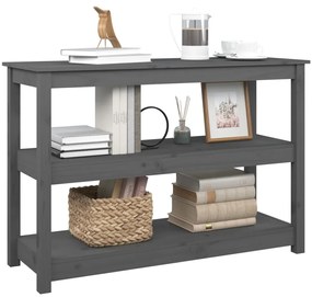 Mesa consola 110x40x74 cm madeira de pinho maciça cinzento