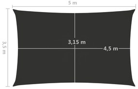 Guarda-Sol tecido Oxford retangular 3,5x5 m antracite