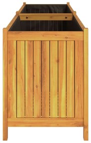 Vaso/floreira de jardim com forro 199x38,5x50 cm acácia maciça