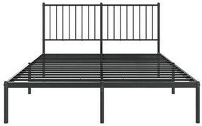 Estrutura de cama com cabeceira 140x200 cm metal preto